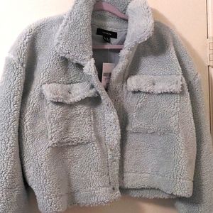 F21+ Seafoam Teddy Bear Jacket